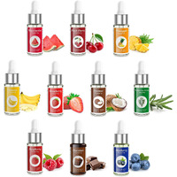 Nomeca Food Flavoring Oil Candy Flavors, Strawberry Vanilla Coconut Cherry Extracts For Baking Cooking And Lip Gloss Making - Water & Oil Soluble - .17 Fl Oz (5 Ml) Bottle With Dropper (Pack Of 10)