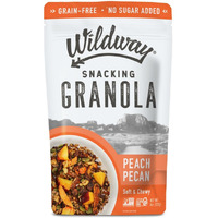 Wildway Keto Granola | Peach Pecan | Grain-Free, Certified Gluten-Free Cereal | Vegan, Low Carb | No Sugar Added | Paleo-Friendly | Non-Gmo Fruit & Nut Clusters | Nutrient-Rich Snack | 8 Oz, 3 Pack