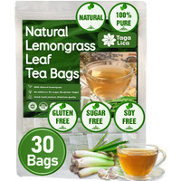 Tagalica, Premium 30 Lemongrass Tea Bags, 100% Natural & Pure Lemongrass Leaves, Eco-Conscious Tea Bags, Lemongrass Herbal Tea. Lemongrass Leaf Tea. No Sugar, No Caffeine, No Gluten, Vegan.