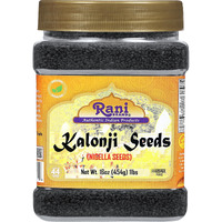 Rani Kalonji (Black Seed, Nigella Sativa, Black Cumin) Seeds 16Oz (1Lb) 454G Pet Jar ~ All Natural | Gluten Friendly | Non-Gmo | Kosher | Vegan | Indian Origin