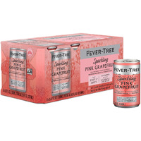 Fever Tree Sparkling Pink Grapefruit - Premium Mixer - Refreshing Beverage For Cocktails & Mocktails. Naturally Sourced Ingredients, No Artificial Sweeteners Or Colors - 150 Ml Cans - Pack Of 8