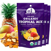 Mavuno Harvest Tropical Mix Dried Fruit Snack | Unsweetened Organic Mixed Dried Fruit | Gluten Free Healthy Snacks For Kids And Adults | No Sugar Added, Vegan, Non Gmo | 2 Ounce, Pack Of 3