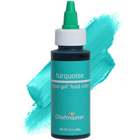 Chefmaster Turquoise Liqua-Gel Food Coloring | Vibrant Color | Professional-Grade Dye For Icing, Frosting, Fondant | Baking & Decorating | Fade-Resistant | Easy-To-Use | Made In Usa | 2.3 Oz