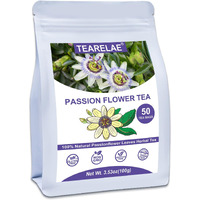 Tearelae - Passion Flower Tea, 50 Count - Pure Passionflowers Leaves Tea Bags - Pasiflora Tea For Relaxation & Sleep- Non-Gmo - Caffeine-Free