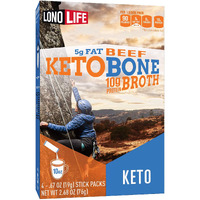 Lonolife Keto Beef Bone Broth Powder Mix | Grass-Fed, 10G Protein | Collagen-Rich, Keto & Paleo Friendly | Natural Ingredients | 4 Portable Stick Pack Servings