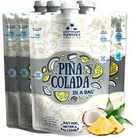 Lt. Blender's Pina Colada In A Bag - Pina Colada Drink Mix - Each Bag Makes 1/2 Gallon Of Slushie Pina Colada Mix - Cocktail Mix - Make A Cocktail, Wine Slushie Or Mocktail - (Pack Of 4)