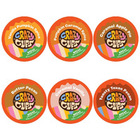 Crazy Cups Fall Coffee Pods Variety Pack For Keurig K Cup Coffee Maker, Single Serve Decaf Fall Flavor Coffee Pods, Seasonal Favorites Fall Blend Sampler, 50 Count