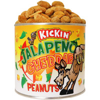 Kickin Jalapeno Cheddar Spicy Hot Peanuts - 12Oz - Perfect Premium Hot And Spicy Peanuts - Ultimate Spicy Snack Gourmet Gift Hottest Peanuts - Try If You Dare!