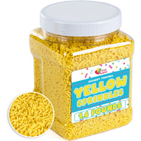 Yellow Sprinkles - 1.6 Pounds - Yellow Jimmies Sprinkles For Halloween - Yellow Cupcake Toppings - Bulk Sunflower Sprinkles For Cake Decorating, Baking, Ice Cream