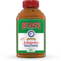 Beaver Extra Hot Jalapeno Mustard, 13 Oz Squeeze Bottle