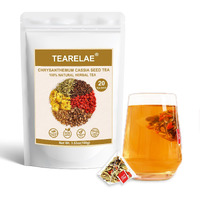 Tearelae - Chrysanthemum Cassia Seed Tea - 5G X 20 Counts - Burdock Root, Goji Berry, Honeysuckle, Osmanthus - Combination Herbal Tea Bags