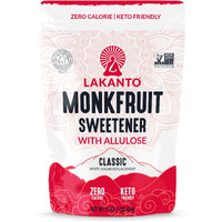 Lakanto Monk Fruit Sweetener With Allulose, Cane Sugar Substitute From Monk Fruit Extract, Classic White Sugar Replacement For Baking, Coffee & Tea, Gluten Free, Low Carb, Non Gmo, Keto, 1 Lb Bag