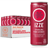 Izze Sparkling Juice, Pomegranate, 8.4 Fl Oz (Pack Of 24)