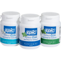 Epic Xylitol Chewing Gum - Sugar Free & Aspartame Free Chewing Gum Sweetened W/Xylitol For Dry Mouth & Gum Health (Assorted, 50-Piece Bottle, 3 Bottles)