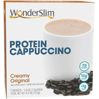 Wonderslim Protein Cappuccino, Creamy Original, Low Sugar, Gluten Free, Keto Friendly & Low Carb (7Ct)