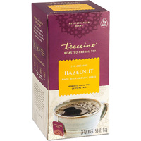 Teeccino Hazelnut Herbal Tea - Rich & Roasted Herbal Tea Thats Caffeine Free & Prebiotic For Natural Energy, 25 Tea Bags
