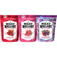 Wiley Wallaby Licorice 10 Ounce Classic Red, Watermelon, & Blasted Berry Gourmet Australian Style Soft & Chewy Licorice Candy Variety Pack Twists, 3 Pack