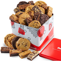 David's Cookies 5Lb Assorted Cookies & Brownies Tin Gift Basket - Fresh-Baked Delicious Gourmet Treats For Sharing | Ideal Party Pack Gift Basket For Family, Friends, Holidays, & Special Occasions