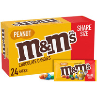 M&M's Peanut Chocolate Candy Sharing Size Pouch 3.27 Ounce (Pack Of 24)