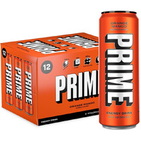 Prime Energy Orange Mango | Zero Sugar Energy Drink | Preworkout Energy | 200Mg Caffeine With 355Mg Of Electrolytes And Coconut Water For Hydration| Vegan | Gluten Free |12 Fluid Ounce | 12 Pack