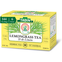 Tadin Lemongrass Tea, Herbal Tea, Caffeine Free Tea, Tea Bags Individually Wrapped, Herbal Tea Bags Best As Hot Tea And Iced Tea, 24 Tea Bags Per Box, Pack Of 6