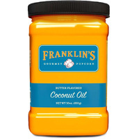 Franklins Gourmet Popcorn Butter Flavored Coconut Oil - 30 Oz- Zero Trans Fat - Vegan & Gluten Free Movie Theater Popcorn Butter Oil