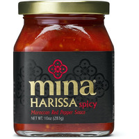 Mina Harissa Hot Sauce, Gourmet Moroccan Heat, Homestyle Spicy Red Chili Harissa Paste With Tangy Twist, 10 Oz Harissa Sauce, Excite Your Senses With Mina Harissa Seasoning