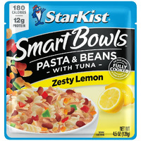Starkist Smart Bowls Zesty Lemon, 4.5 Oz Pouch (Pack Of 12) - Features Pasta & Beans With Wild Caught Light Tuna