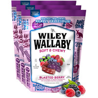 Wiley Wallaby Licorice 10 Ounce Classic Gourmet Soft & Chewy Australian Blasted Berry Candy Twists, 3 Pack