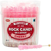 Extra Large Rock Candy Sticks: 36 Pink Cherry Lollipop - Individually Wrapped - Crystal Rock Candy Sticks For Party Favors, Candy Buffet, Birthdays, Weddings, Receptions, Bridal And Girl Baby Shower