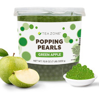 Tea Zone B2060 Green Apple Popping Pearls (7 Lbs) For Beverages, Sweets, Ice Cream