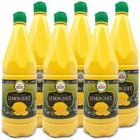 6 Pack 100% Lemon Juice Freshly Squeezed No Added Water 33.8Oz Not From Concentrate - Appx 40 Freshly Squeezed Lemons In Each Bottle - Kosher Food - Best Select