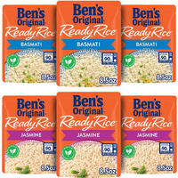 Ben's Original Ready Rice Basmati And Jasmine Rice Variety Pack, Easy Dinner Sides, 8.5 Oz Pouch (Pack Of 6)