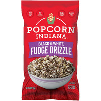 Popcorn Indiana Black & White Fudge Drizzle - Gourmet Chocolate Popcorn Snacks In Individual Bags, 6 Oz (6 Pack)