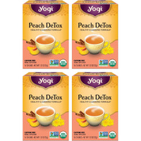 Yogi Tea Peach Detox Tea - 16 Tea Bags Per Pack (4 Packs) - Organic Detox Tea To Feel Refreshed - Includes Cinnamon Bark, Ginger Root, Cardamom Pod, Burdock Root, Dandelion Root & More