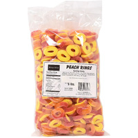Kervan Candy Bebeto Peach Rings - Fruity, Soft, Sweet & Sour Gummy Candy Bulk For Kids, Gift Snacks And Parties - Peach Gummies Big Party Size Bag (5 Lbs)