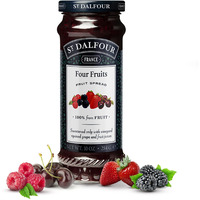St Dalfour Four Fruits French Fruit Spread (10Oz) - Artisanal Recipe - 100% From Fruit - No Synthetic Nitrates Or Nitrites - Naturally Sweetened - Fruit Pectin