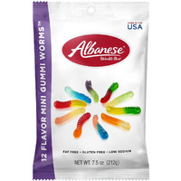 Albanese World's Best 12 Flavor Mini Gummi Worms, 7.5Oz Bag Of Candy (Pack Of 12), Individually Wrapped Soft & Chewy Candy Snacks, Flavor Assortment