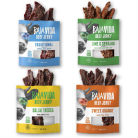 Baja Beef Jerky Snack Pack - Jerky Variety Pack, Beef Jerky Gifts For Men, Beef Jerky Sampler, Craft Jerky, Beef Jerky Assortment, Gluten Free Jerky, High Protein Jerky - 2.5 Oz Bags (Pack Of 4)