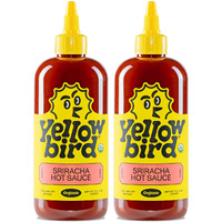 Yellowbird Organic Sriracha Sauce - Vegan, Gluten-Free Organic Hot Sauce Sweetened With Dates - Tabletop Size - Plant-Based Garlic Sriracha Hot Sauce Made With Organic Jalapenos - (19.6 Oz, 2 Count)
