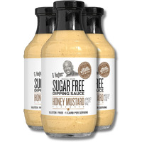 G Hughes Sugar Free, Honey Mustard Dipping Sauce - Sugar Free Honey Mustard, Gluten Free Mustard, Keto Honey Mustard, Low Carb Honey Mustard Dressing, Sugar Free Mustard -18 Oz (3-Pack)