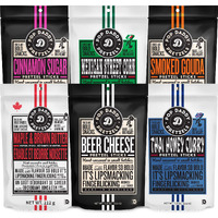 Pop Daddy Flavored Pretzels Sticks | Healthy Gourmet Pretzels Snacks | 7.5Oz Variety Pack Pretzels | 6 Pack | Thai Honey Curry, Maple & Brown Butter, Mexican Street Corn, Beer Cheese, Cinnamon, Smoked Gouda