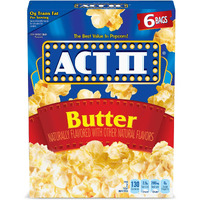 Act Ii Butter Microwave Popcorn, 6-Count 2.75-Oz. Bags (Pack Of 6)