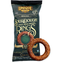 Unique Snacks Sourdough Craft Beer Pretzel Rings, Delicious Homestyle Baked Snack Bag, Vegan, Ou Kosher, And Non-Gmo Food, No Artificial Flavor, 11 Oz. Bag, Pack Of 3