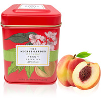 Organic Peach Ceylon Green Tea - 50 Packets - Natural Antioxidant Rich Herbal Leaf Teabags - Usda Certified 100% Non-Gmo - Caffeinated Designer Gift Tin