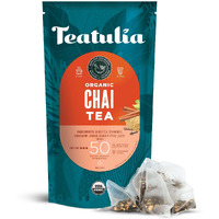 Teatulia Organic Masala Chai Tea Bags (50 Pyramid Sachet Teabags) Premium Whole Flower Chai Black Tea | 100% Compostable And Sustainably Grown In Bangladesh | Black Tea, Cinnamon, Cardamom, Ginger Root, Black Pepper & Cloves