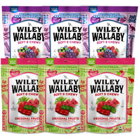 Wiley Wallaby Licorice 10 Ounce Variety Pack - Original Fruits And Blasted Berry Classic Gourmet Soft & Chewy Australian Licorice Candy - Pack Of 6
