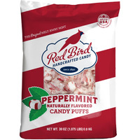 Red Bird Soft Peppermint Candy Puffs, Mints Individually Wrapped, Gluten-Free, Non-Gmo Verified, Kosher, Allergen Free 30 Oz Bag