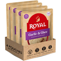 Royal - Ready To Heat Rice - Authentic Garlic & Ghee, 4 Count