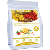 Tearelae - Chrysanthemum Cassia Seed Tea - 4G X 40 Count - Burdock Root, Goji Berry, Honeysuckle, Osmanthus - Combination Herbal Tea Bag